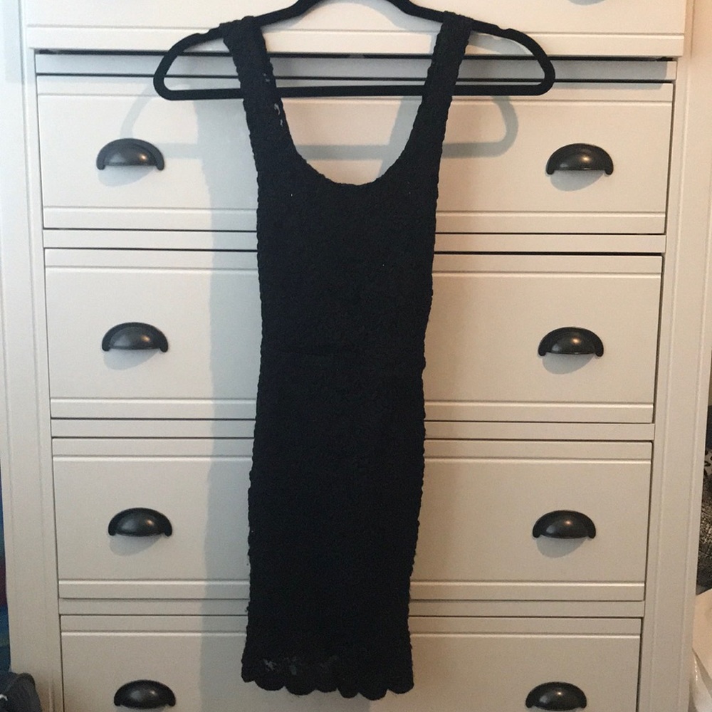 Soft crochet black dress size S